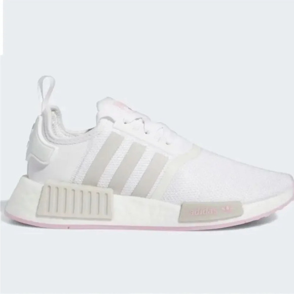 WOMENS ADIDAS NMD R1 WHITE/GREY/ PINK RUNNING SHOES SIZE 6 - Picture 14 of 16